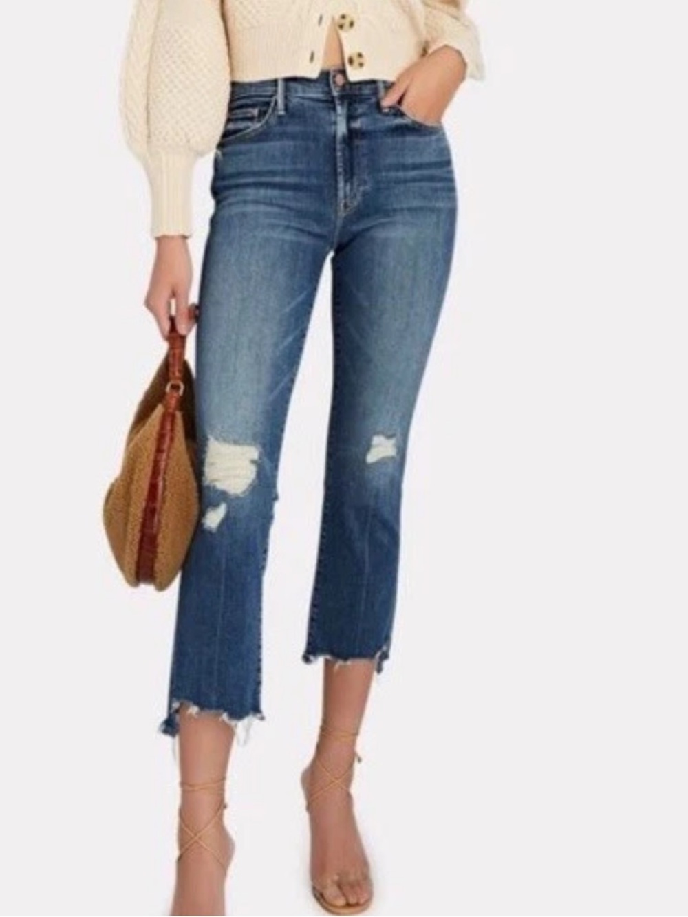 Mother Denim The Insider Crop Step Chew Dancing On Coals Sz 26